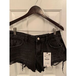 Zara black shorts ripped zipper handle broken size 36/6
